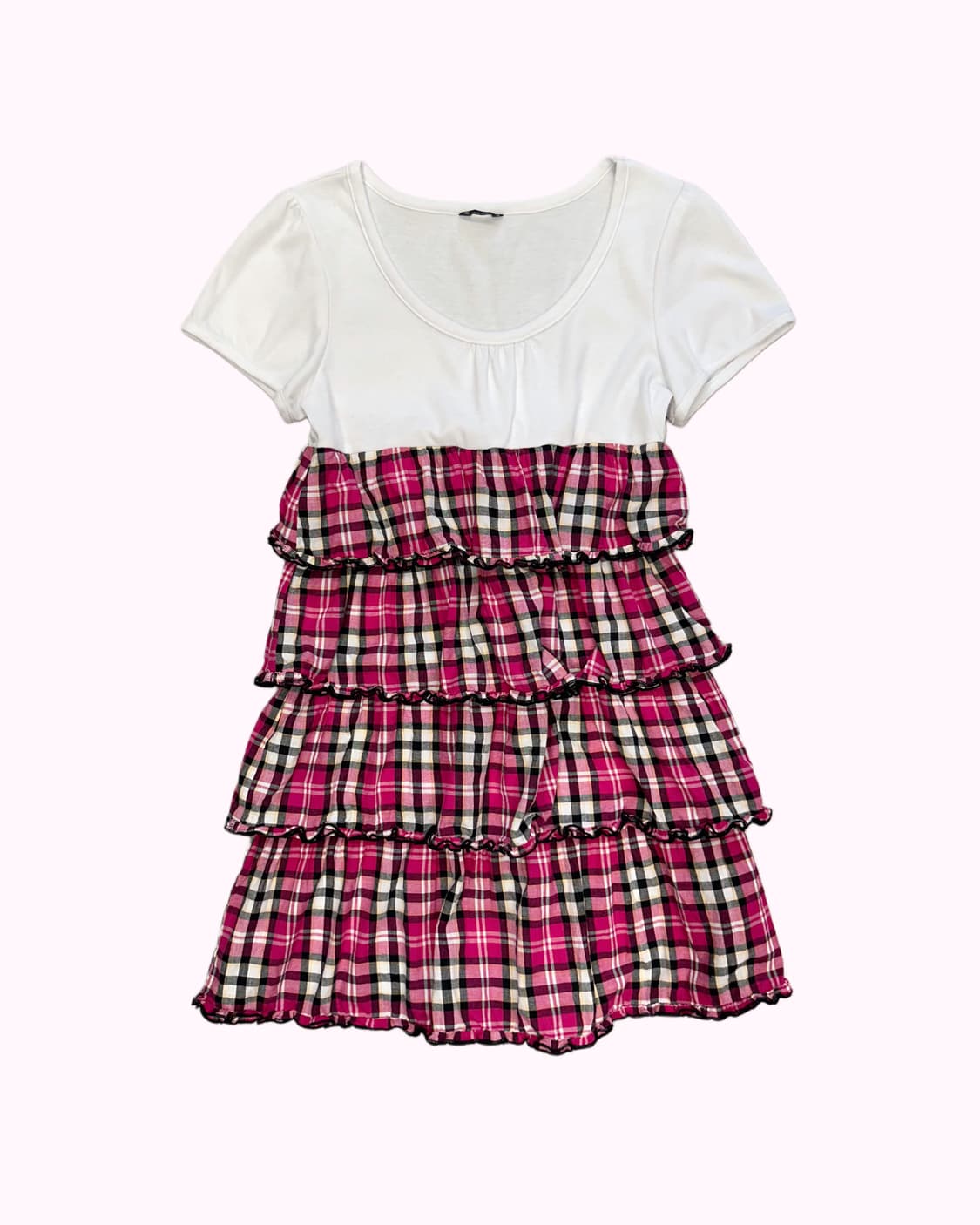 SKY BOMBER pink check tired dress 상품이미지1