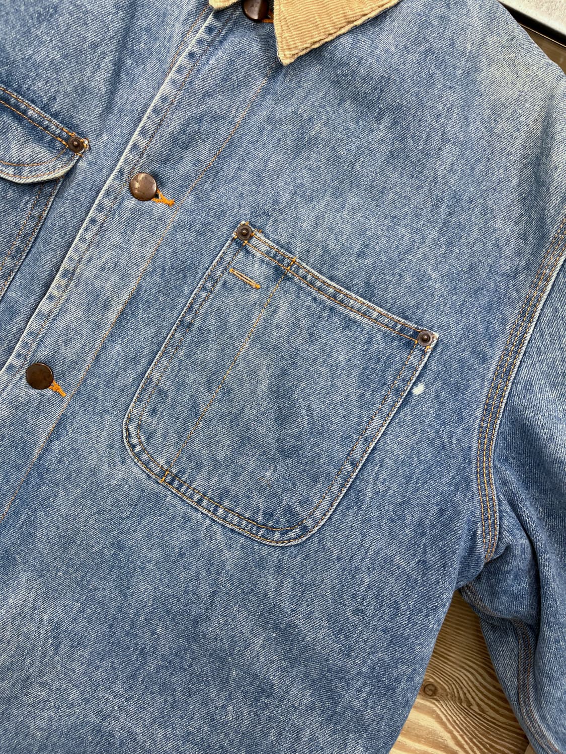 익스체인지 코듀로이 카라 트러커 데님 자켓 상품이미지5