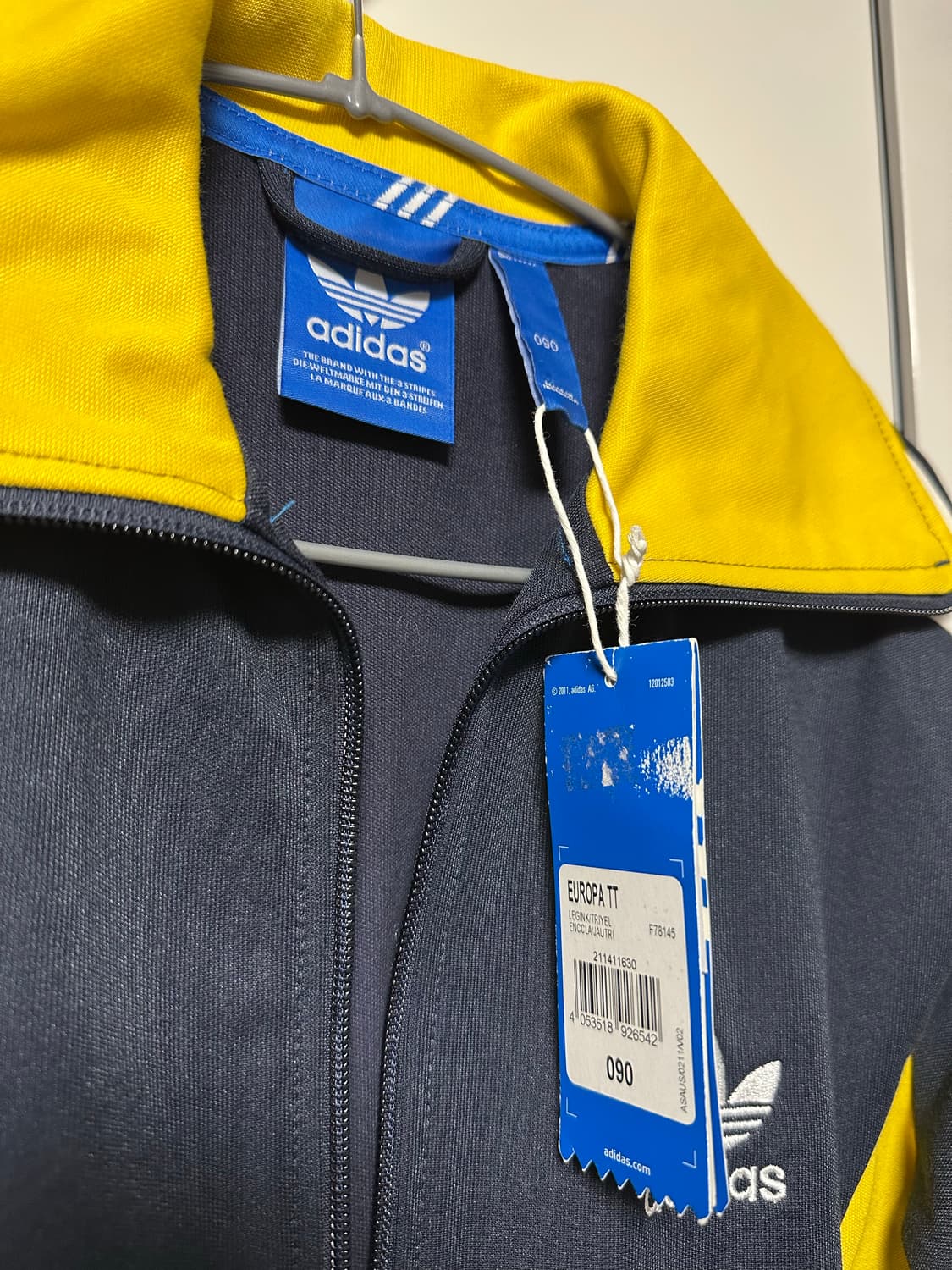 아디다스 네이비/옐로우 트랙탑 유로파TT 져지90 상품이미지2