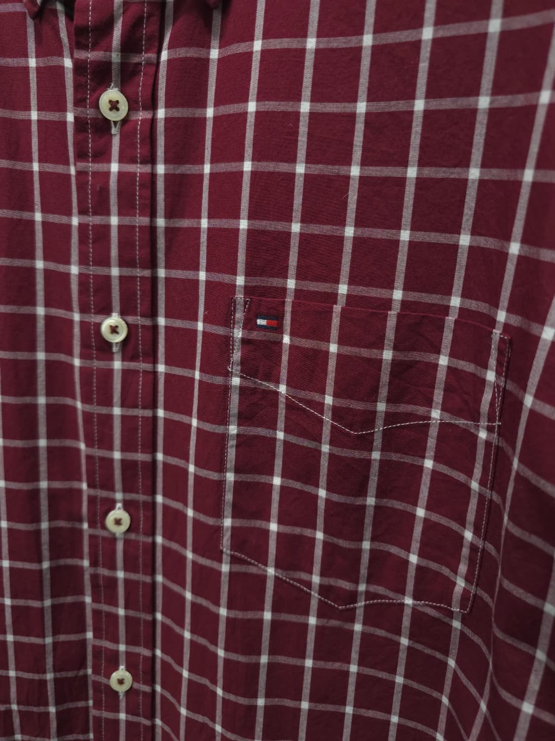 타미힐피거 클래식핏 버건디 체크셔츠 ( 95~100 ) 상품이미지3