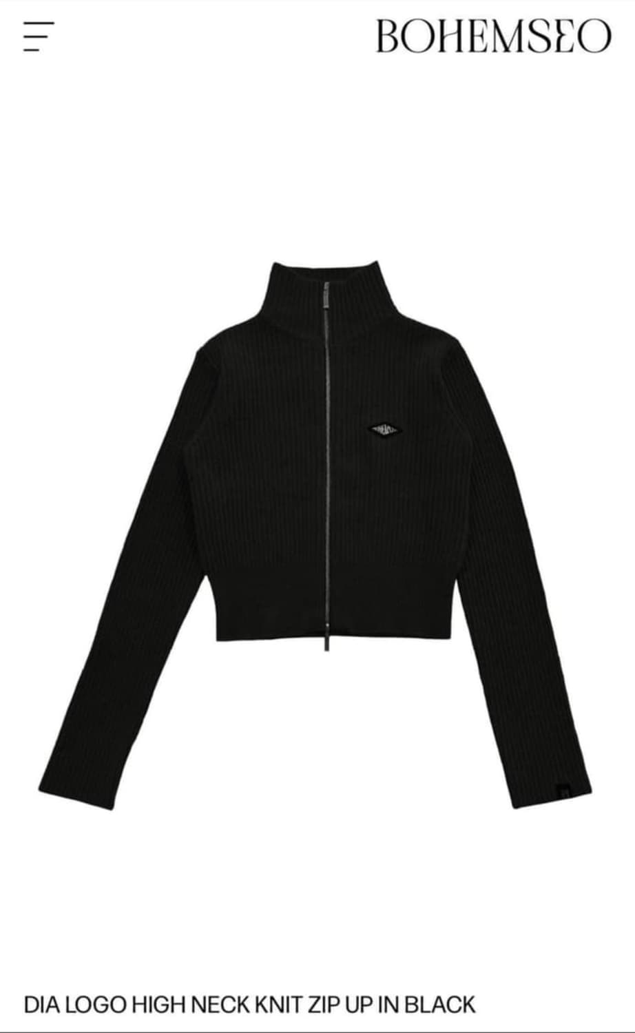 보헤미안 서울 니트 집업 블랙 상품이미지1