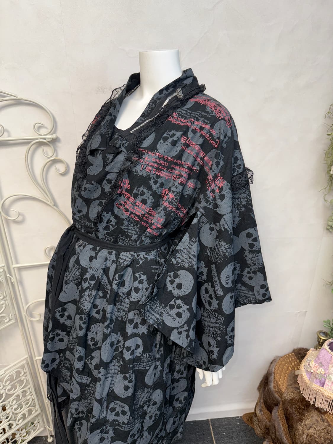 MAD PUNKS black skull eyelet punk yukata 상품이미지7