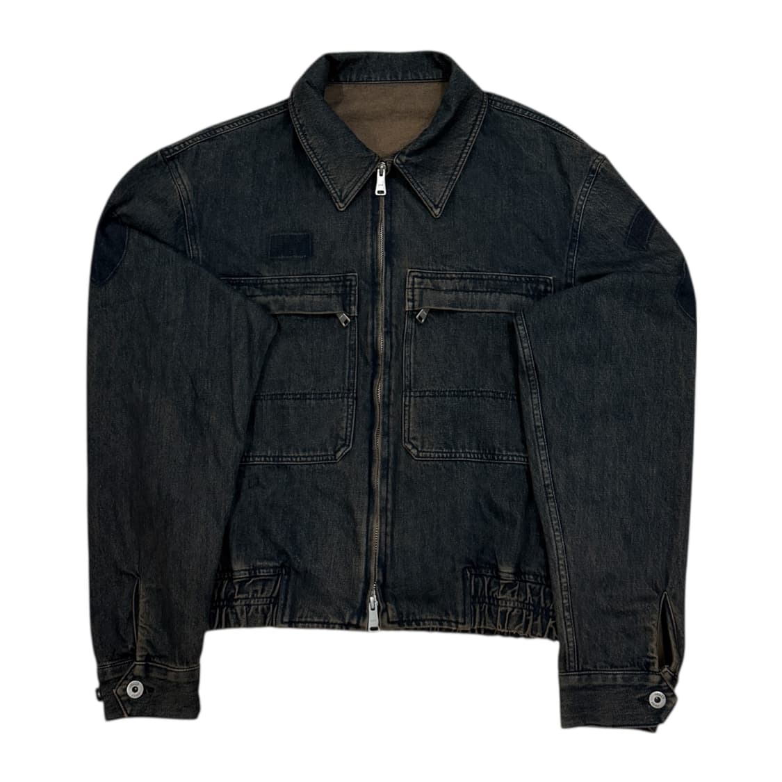 COOR 쿠어 틴트 데님 집업 자켓 인디고브라운 L 상품이미지1