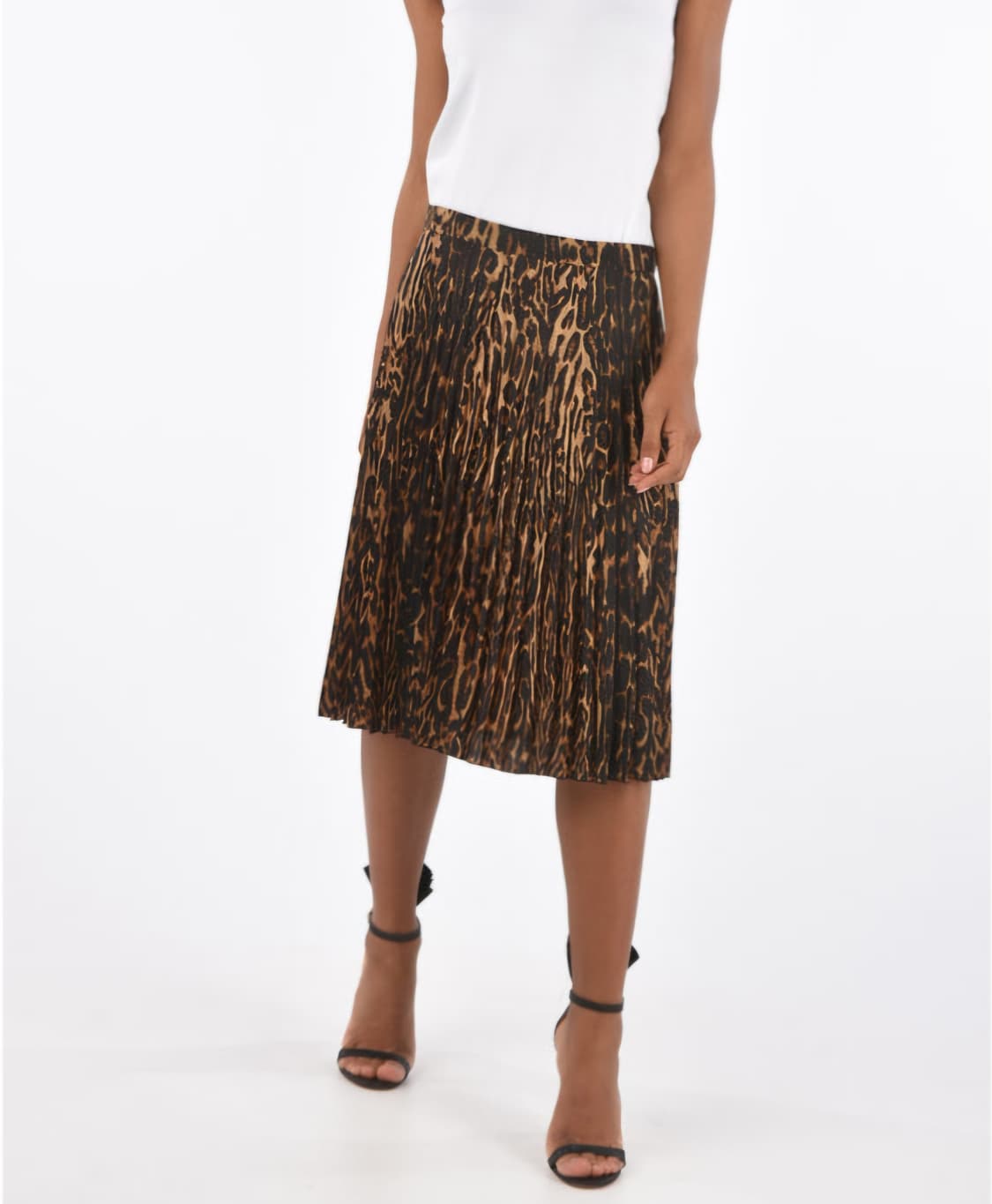 Burberry 버버리 레오파드 프린트 플리츠 스커트 38 상품이미지1