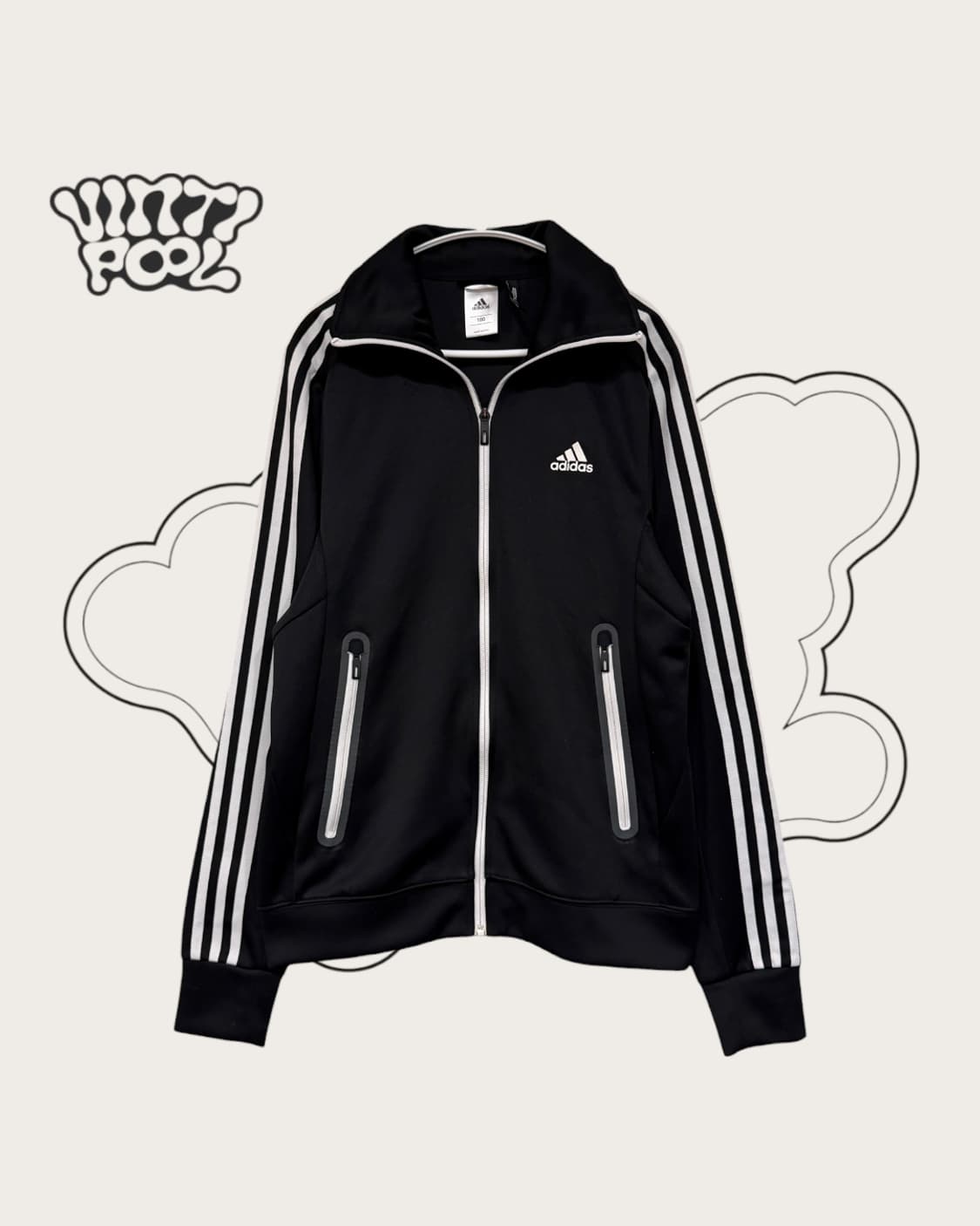 아디다스 삼선 트랙탑 블랙 져지 집업 100 (W) 상품이미지1