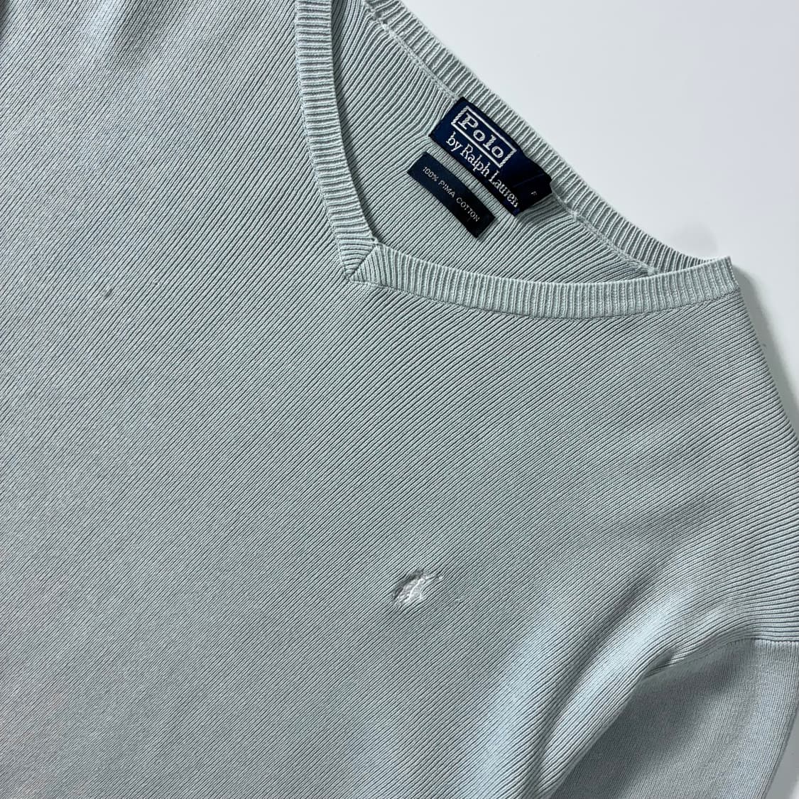 Polo  폴로 랄프로렌 자수 피마코튼 브이넥 니트   상품이미지3