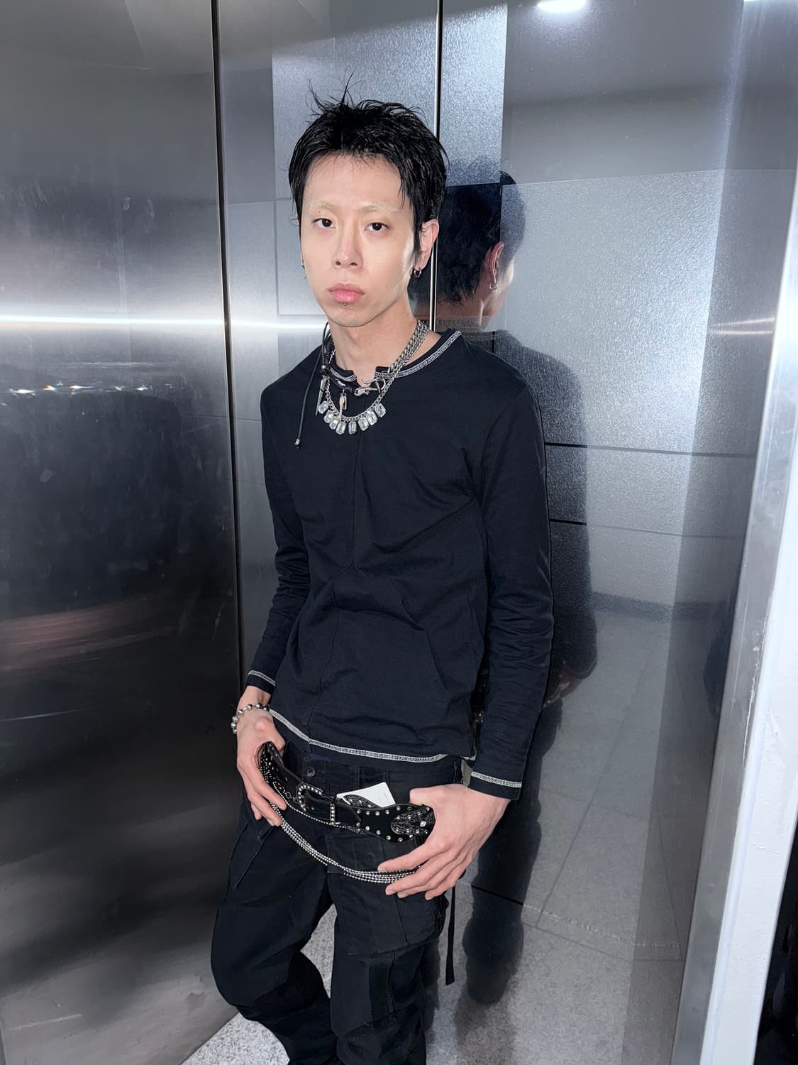 stitch layered t-shirt 상품이미지3