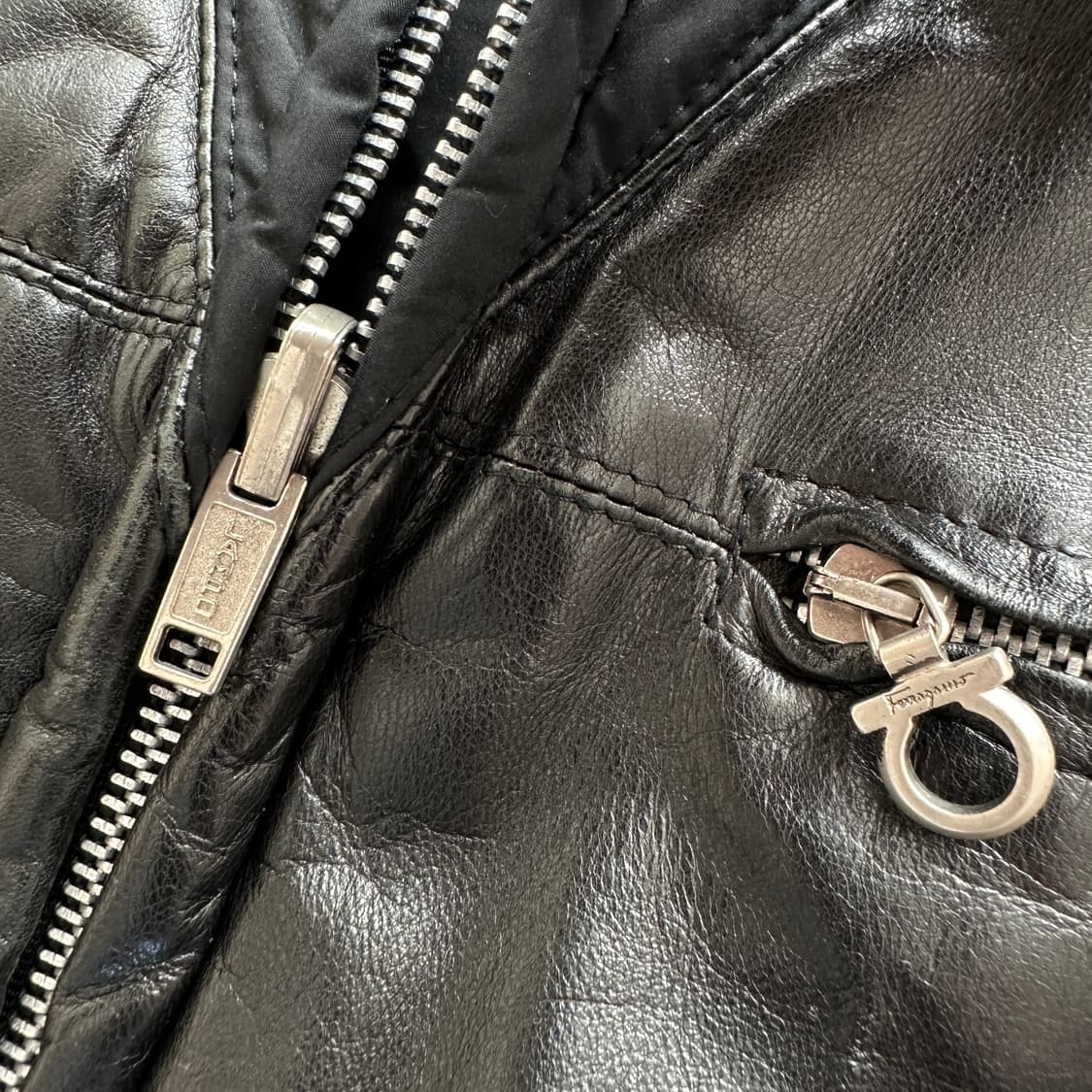 00년대 페라가모 48 리버서블 나파 레더 패딩 코트 ITALY MADE 상품이미지3