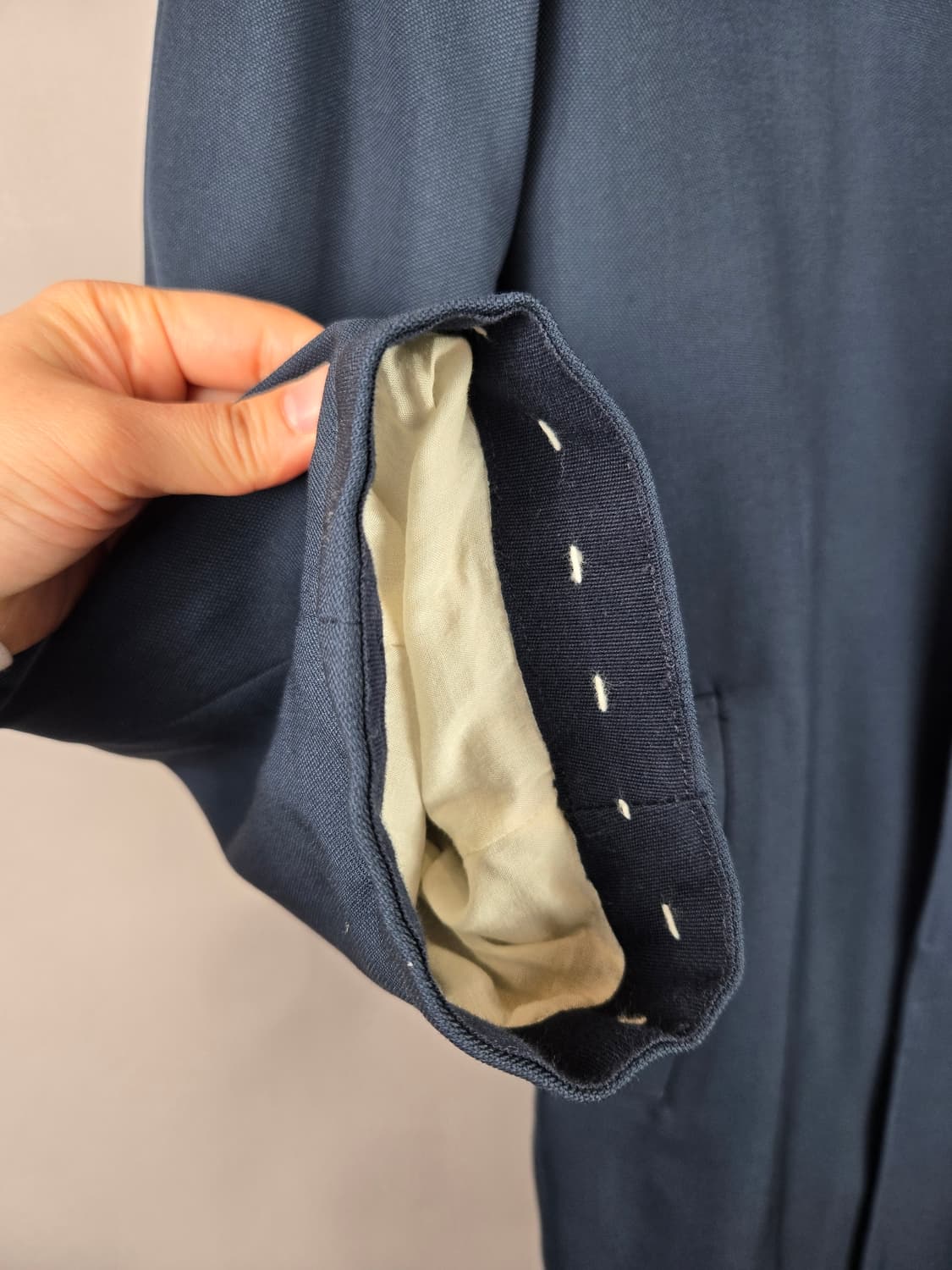 [무료배송]자라 L 남성 롱 트렌치코트 맥코트 코트 네이비 옴므 상품이미지5