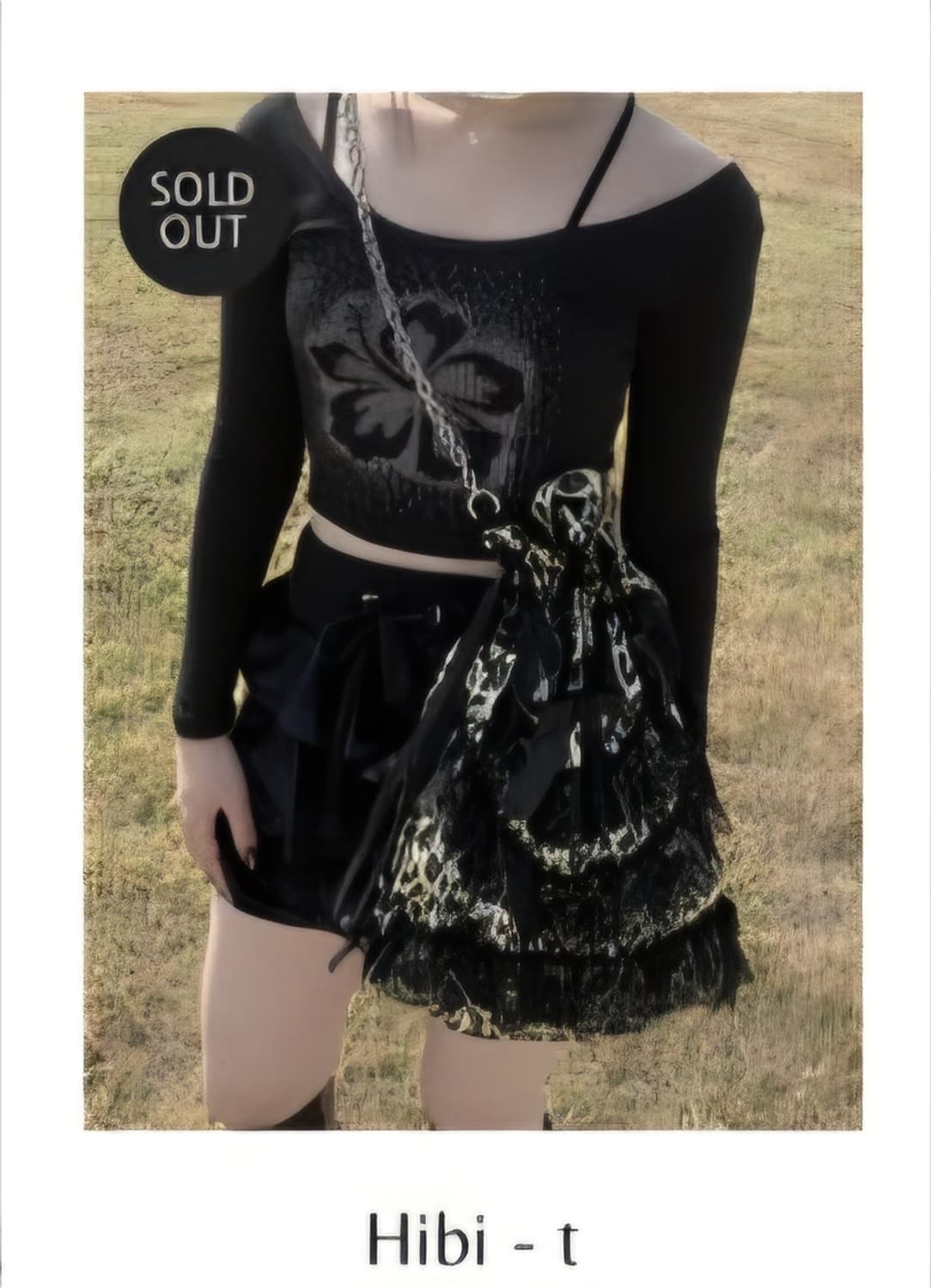 베이비메탈클럽 베메클 히비티 블랙 검은색 반팔 히비스커스티 상품이미지1