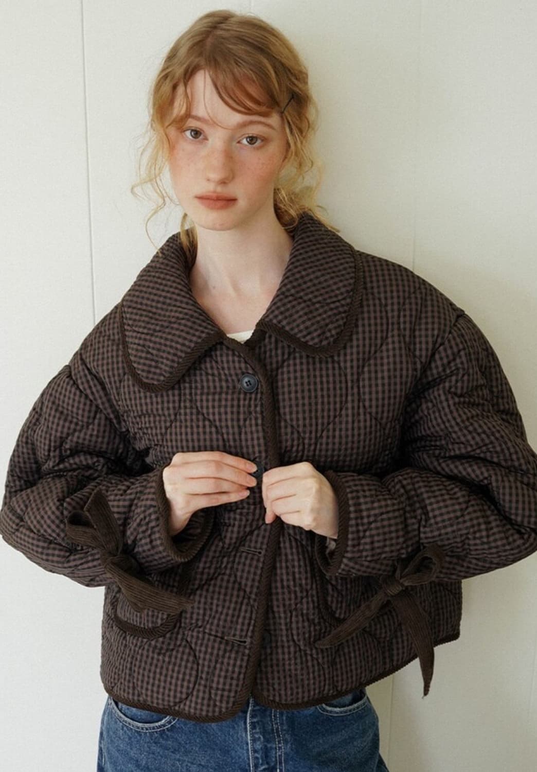 아멜리 퀼팅 푸퍼 자켓_브라운 상품이미지2