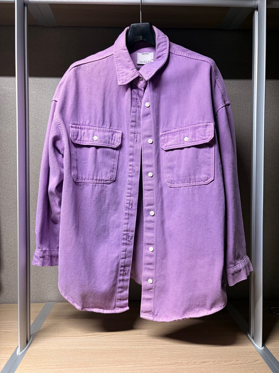Bershka 퍼플 데님 셔츠 아우터 상품이미지1