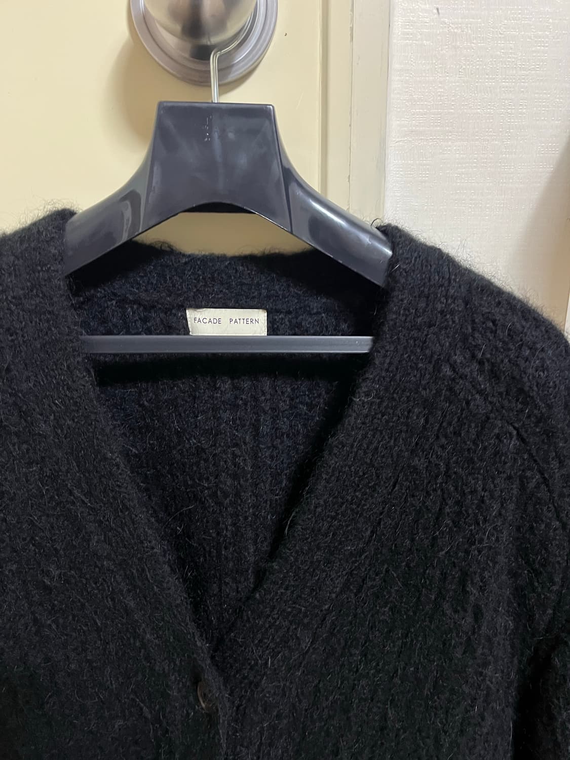 파사드패턴 알파카 클라우드 가디건 블랙 S 상품이미지8