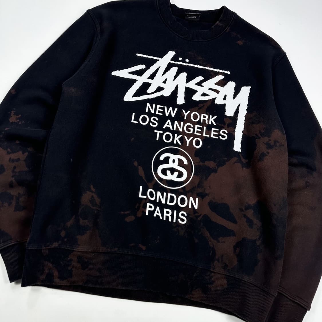 스투시 월드투어 타이다이 블랙 맨투맨 (M) 상품이미지4