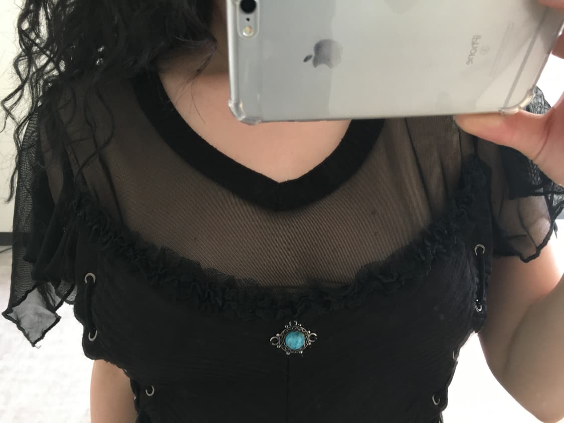 mesh lace-up top 상품이미지5