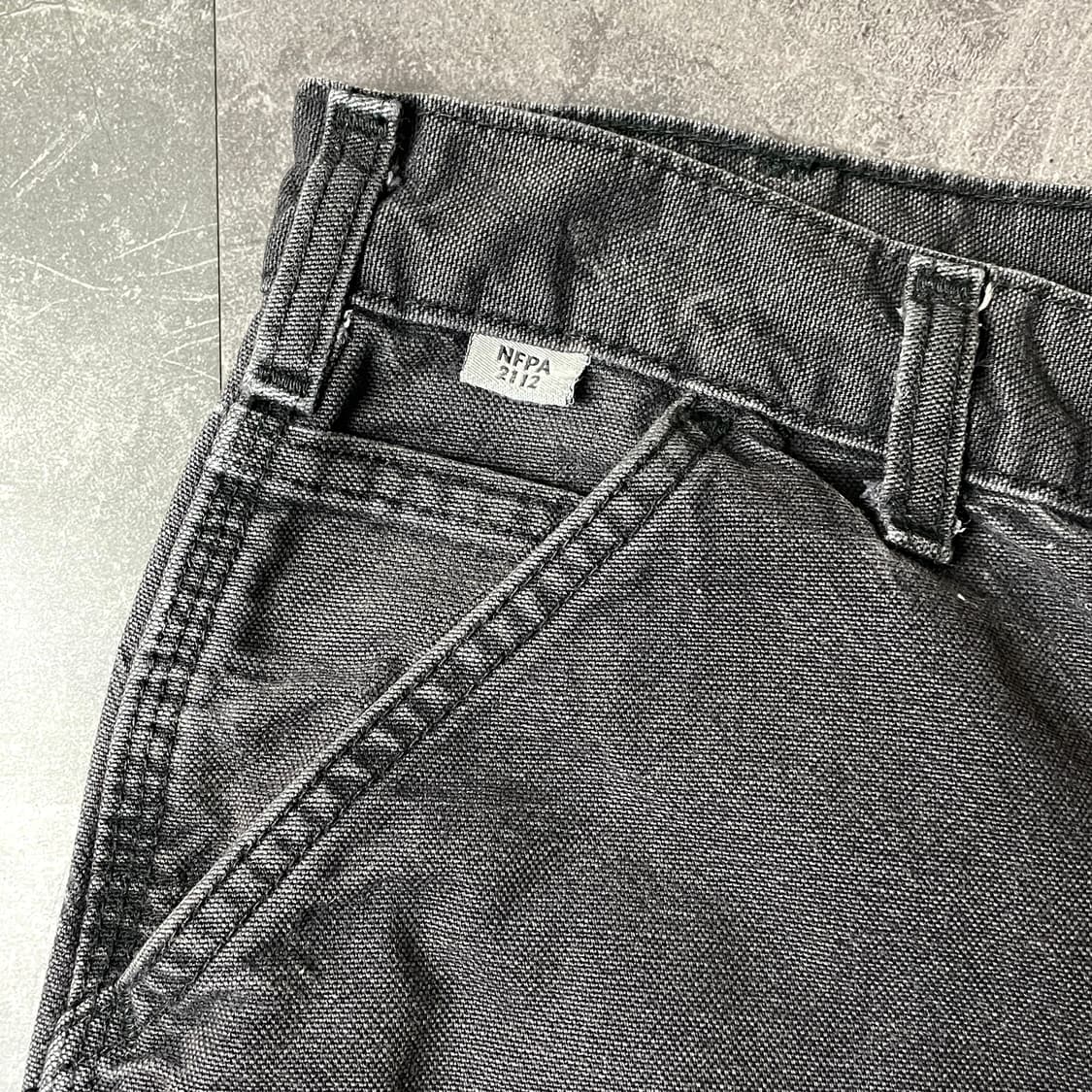 CARHARTT 칼하트 빈티지 차콜블랙 싱글니 워크팬츠 상품이미지4