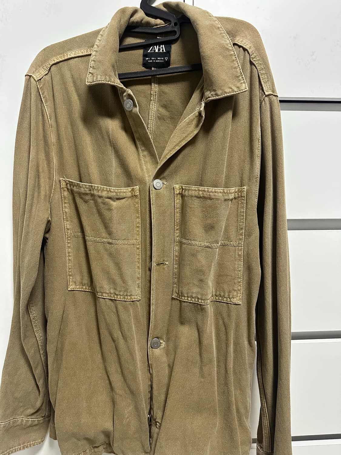 자라 남성 카키브라운 셔츠형 자켓 L(국내사이즈XL) 상품이미지1
