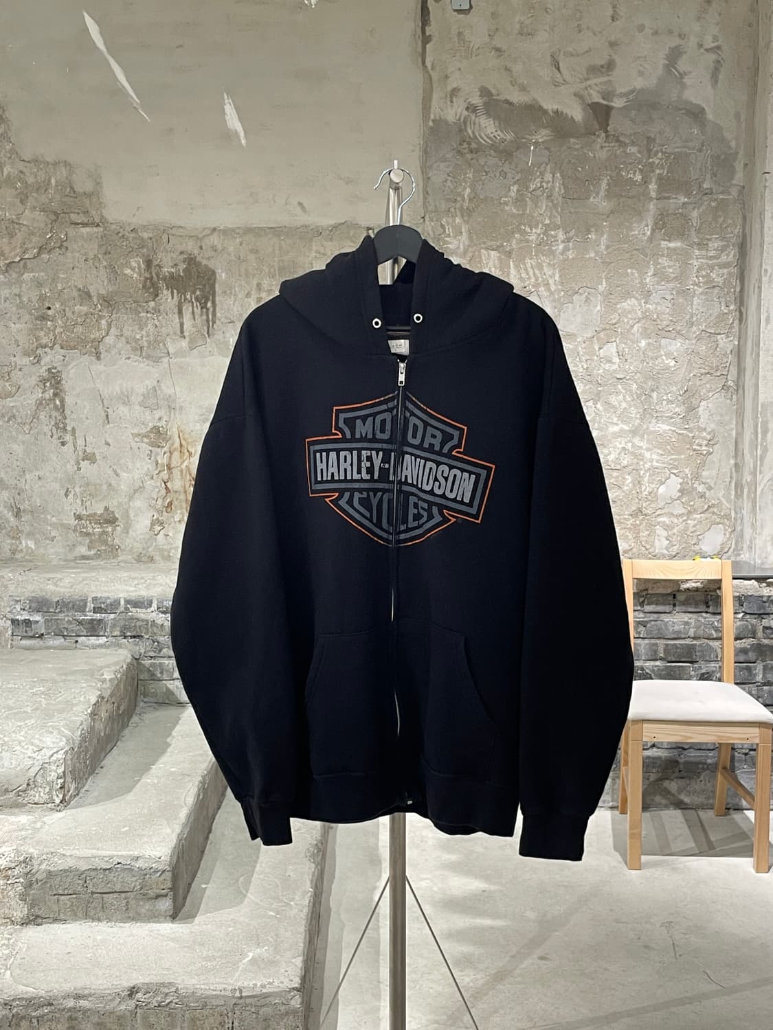 할리 데이비슨 코리아 블랙 드래곤 & 타이거 후디 집업 상품이미지1