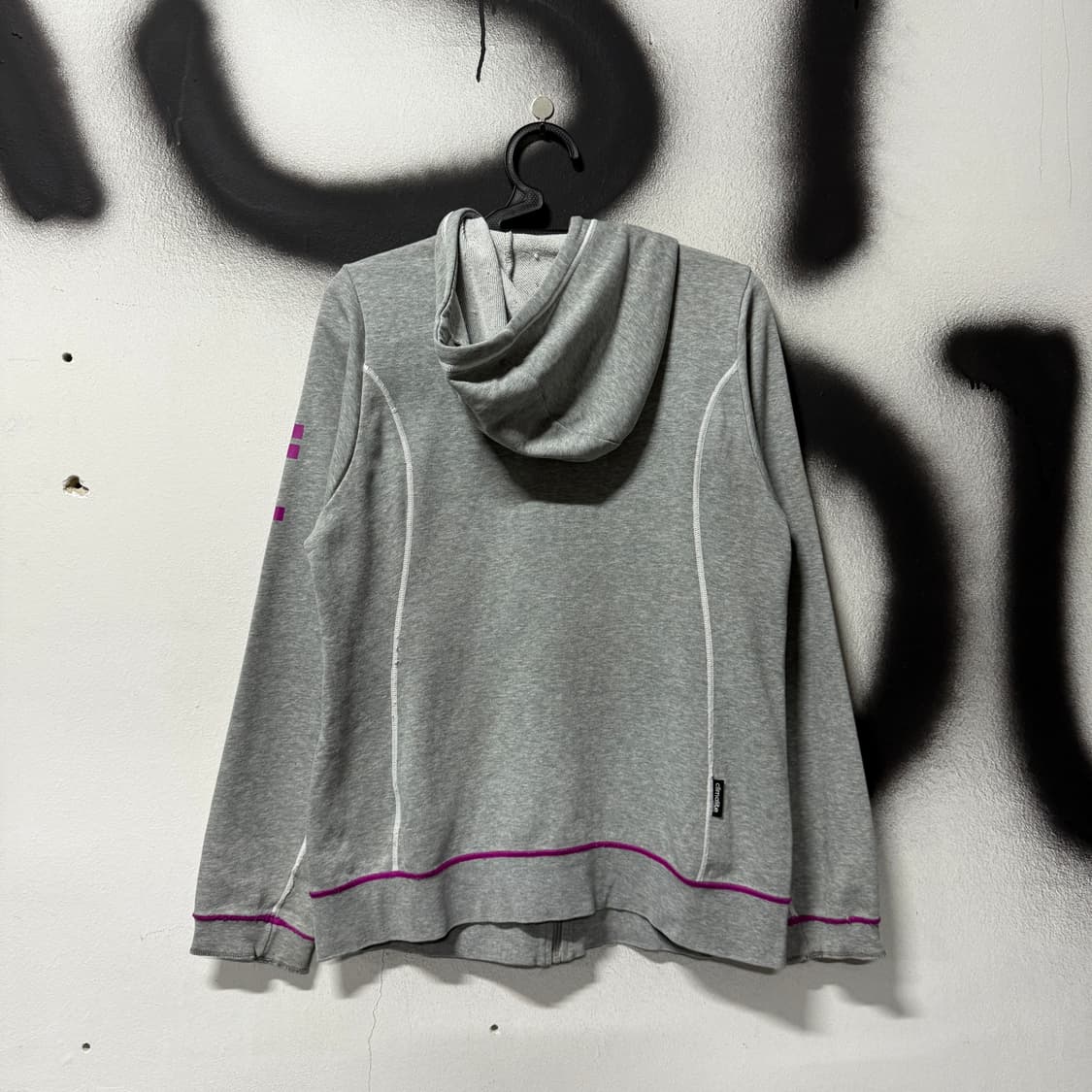 아디다스 00s 빅 프린팅 집업 후디 헤더 그레이 상품이미지2