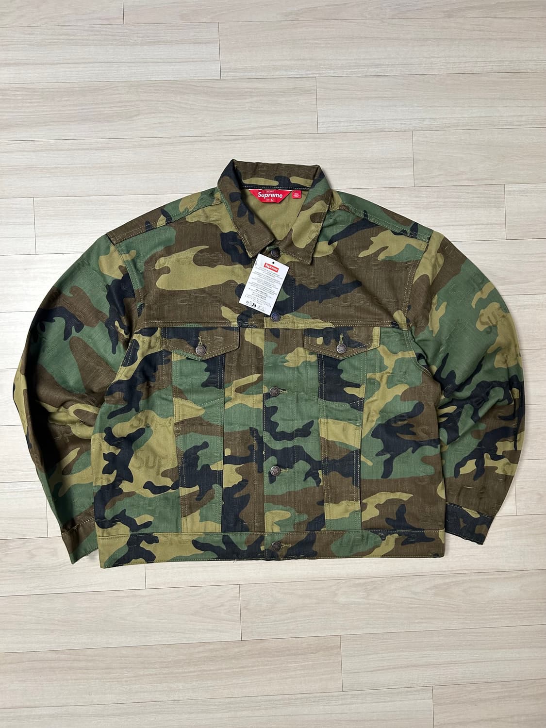 (XL) 슈프림 자가드로고 데님 트러커 - 25fw 상품이미지2