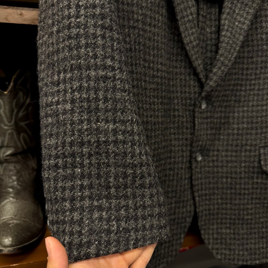 해리스 트위드 하운드 투스 체크 패턴 퓨어 울 스포츠 코트 블레이져 상품이미지5