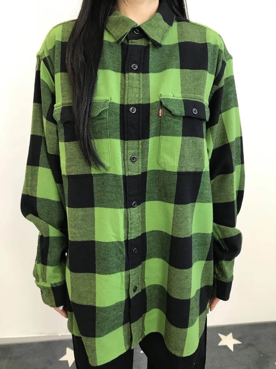 Levi's Green Buffalo Check Flannel Shirt 상품이미지4