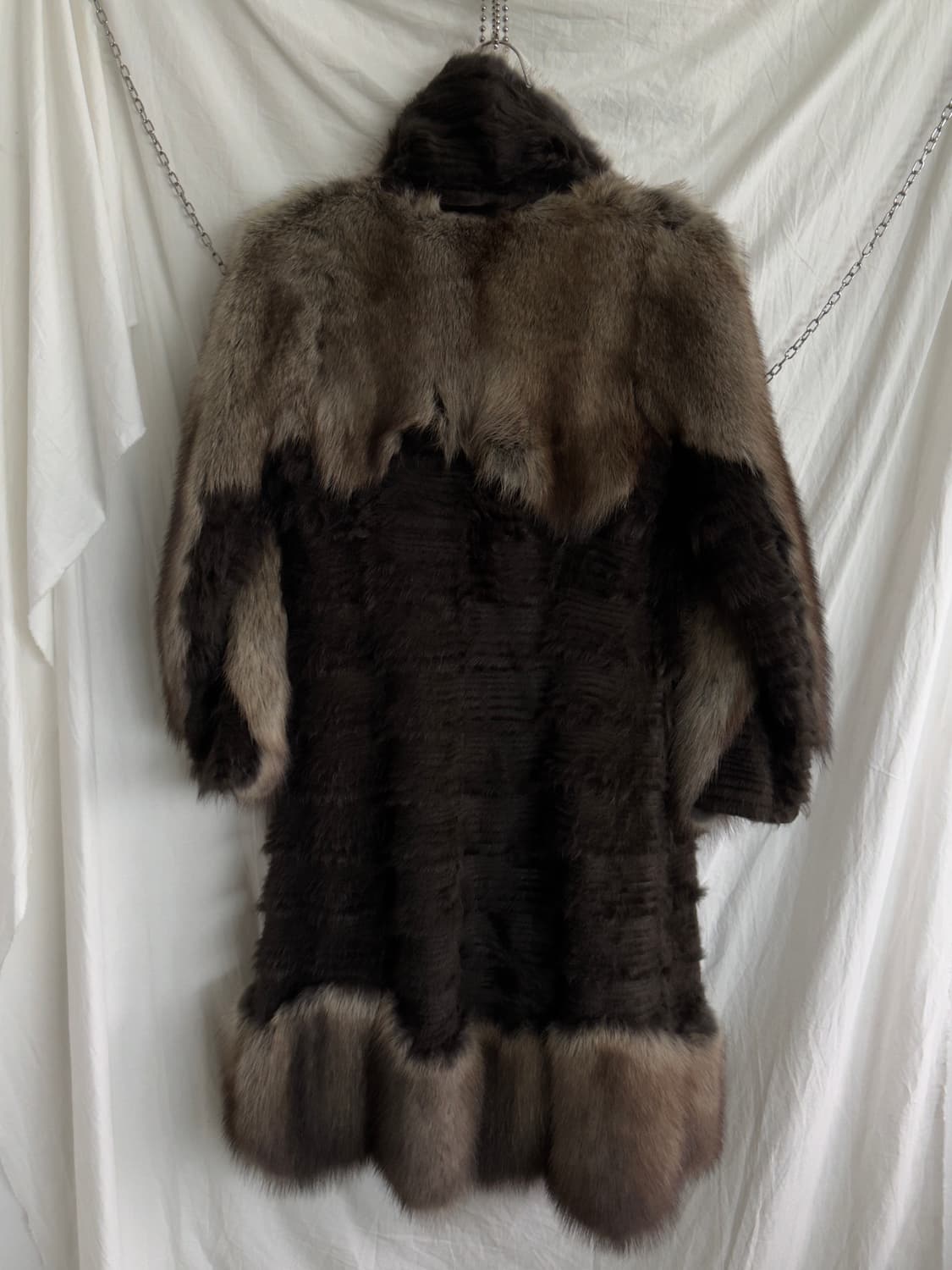 rare* 디올 존갈리아노 아트피스 패치워크 피셔 퍼 오버코트 상품이미지7