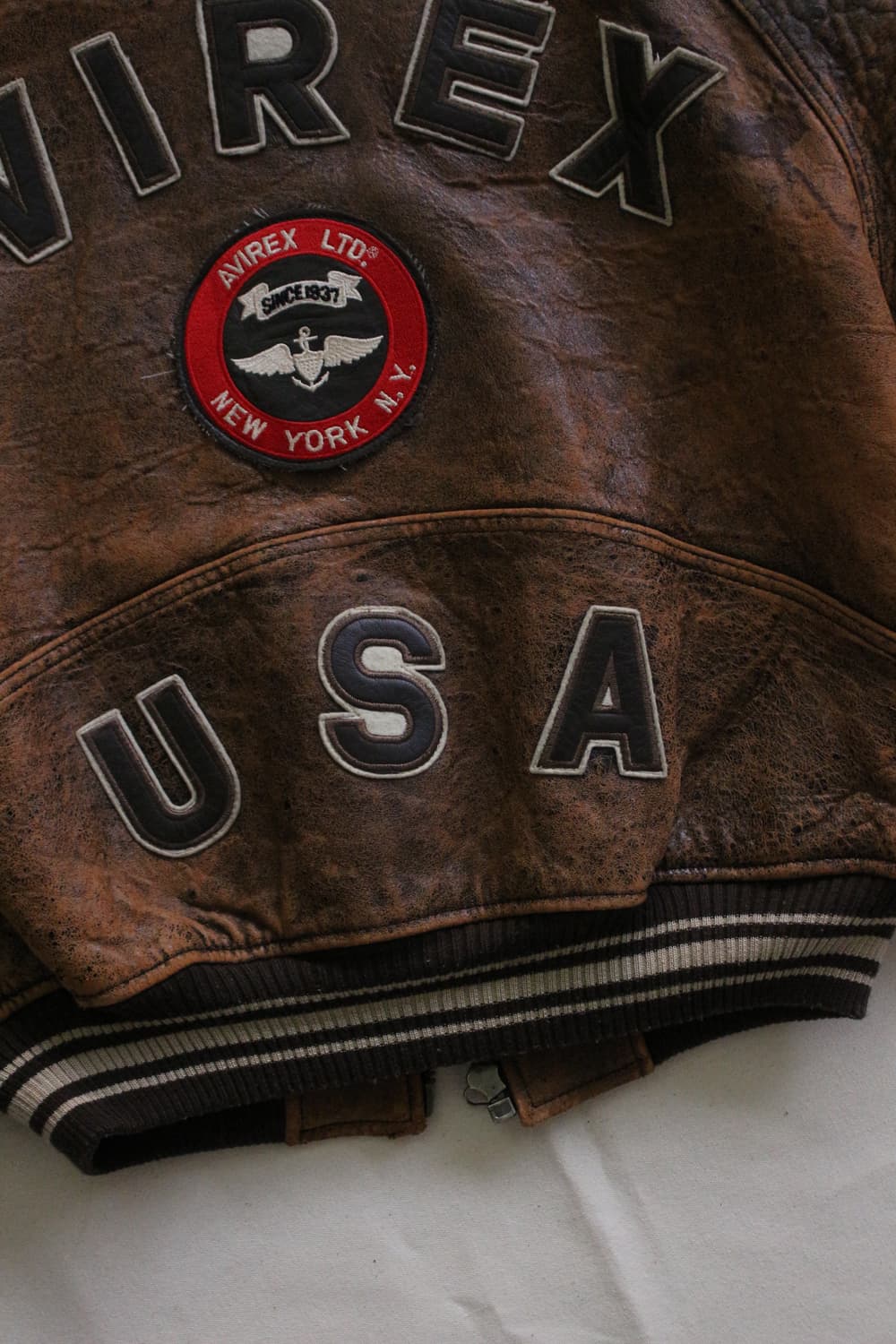 90s 아비렉스 아이콘 레더 바시티 자켓 상품이미지10