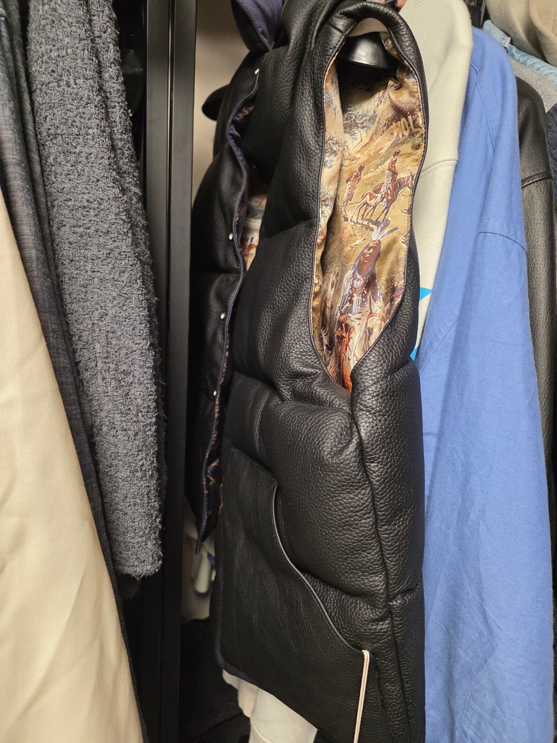 NICENESS GASTON 피나클 레더 리버시블 다운 베스트 L 상품이미지10