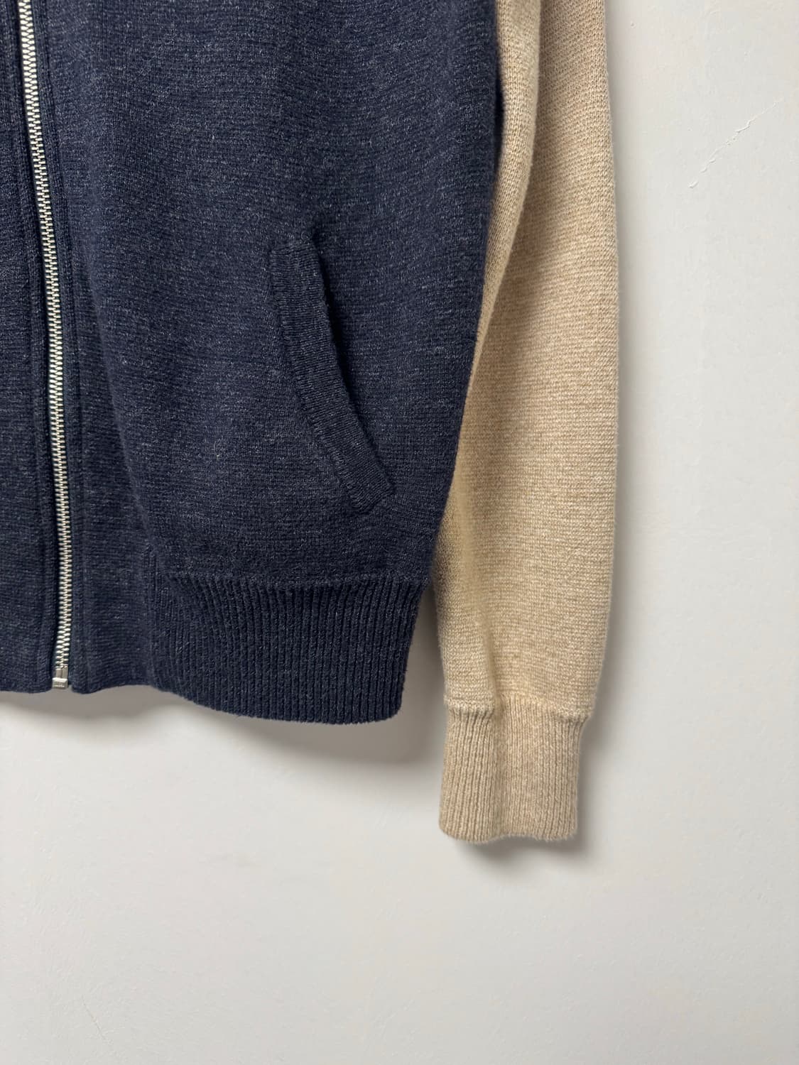 J. CREW 제이크루 배색 울 집업 빈티지 니트 상품이미지3