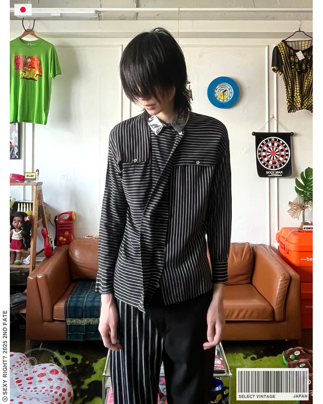 Japanese Vintage Gothic Stripe Shirt 상품이미지1