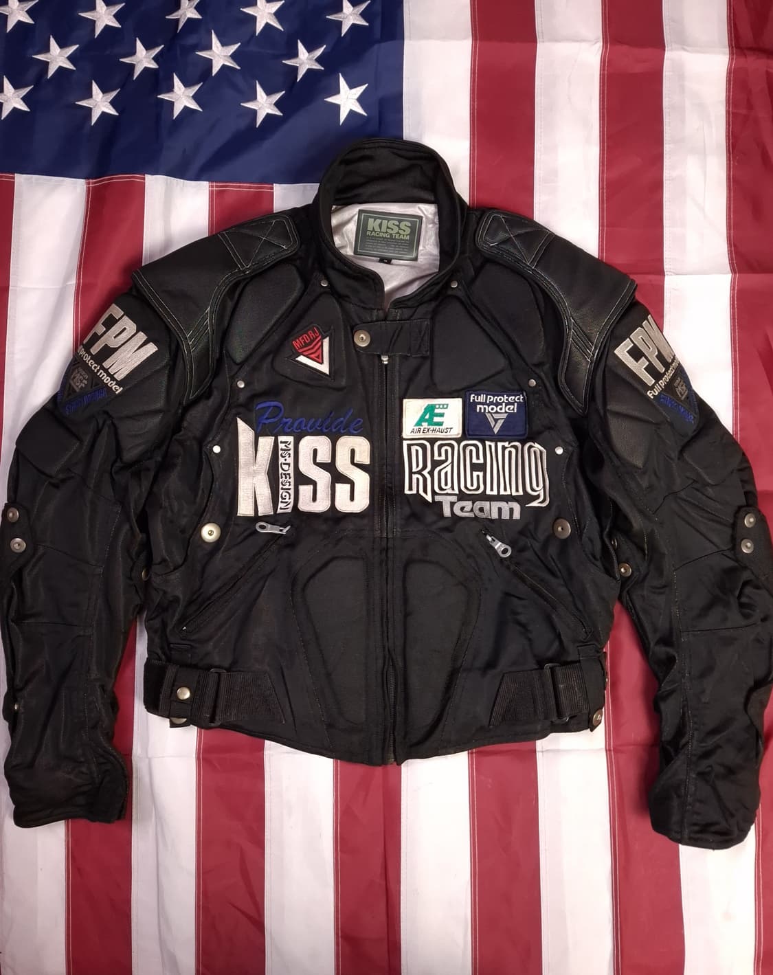 오리지날 90's 일본판 키스 KISS 레이싱 라이더자켓  상품이미지1