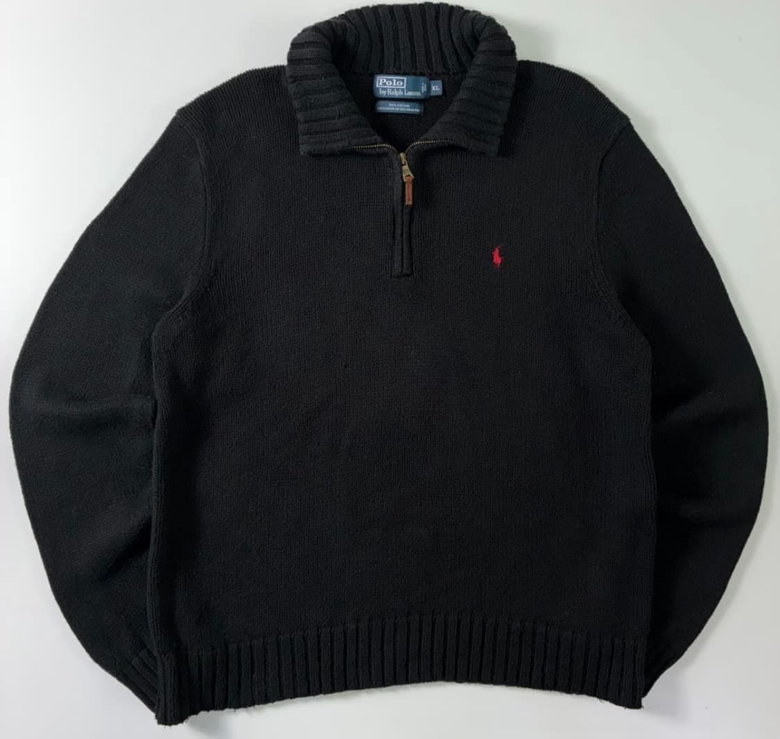 폴로 랄프 로렌 블랙 쿼터집업 니트 상품이미지1