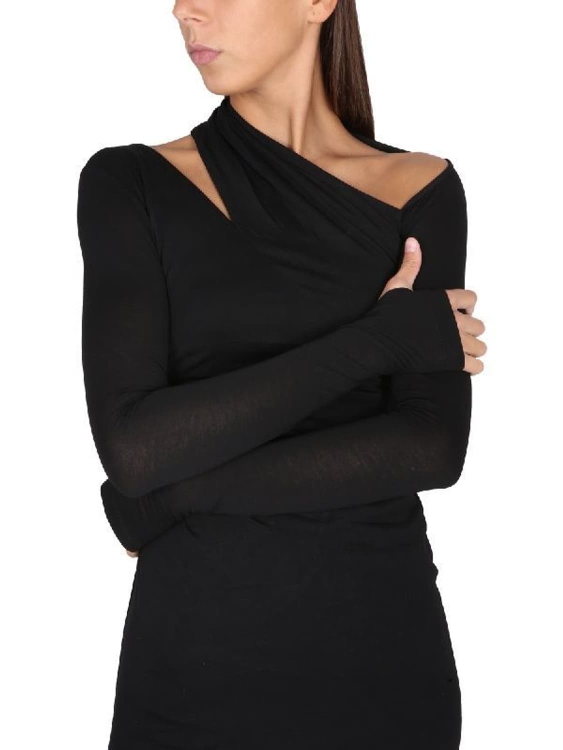 헬무트랭 피터도 아카이브 비대칭 컷아웃 미니 원피스 블랙 드레스 상품이미지4