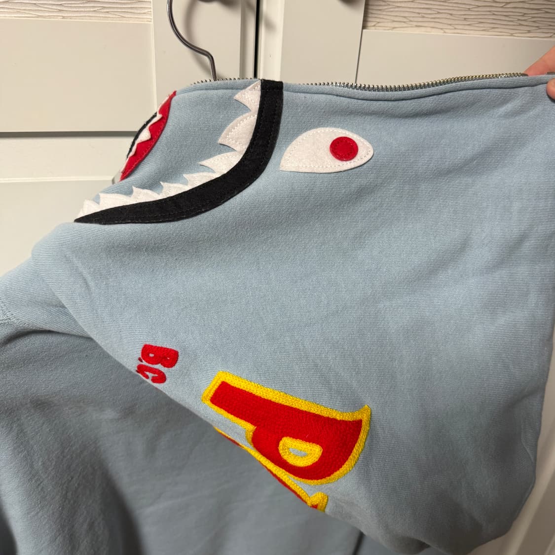 베이프 PONR 샤크 후드집업 스카이 블루 상품이미지5