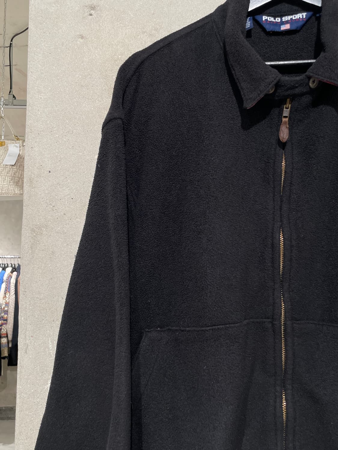 폴로 스포츠 블랙 로고 카라 집업 플리스 상품이미지2