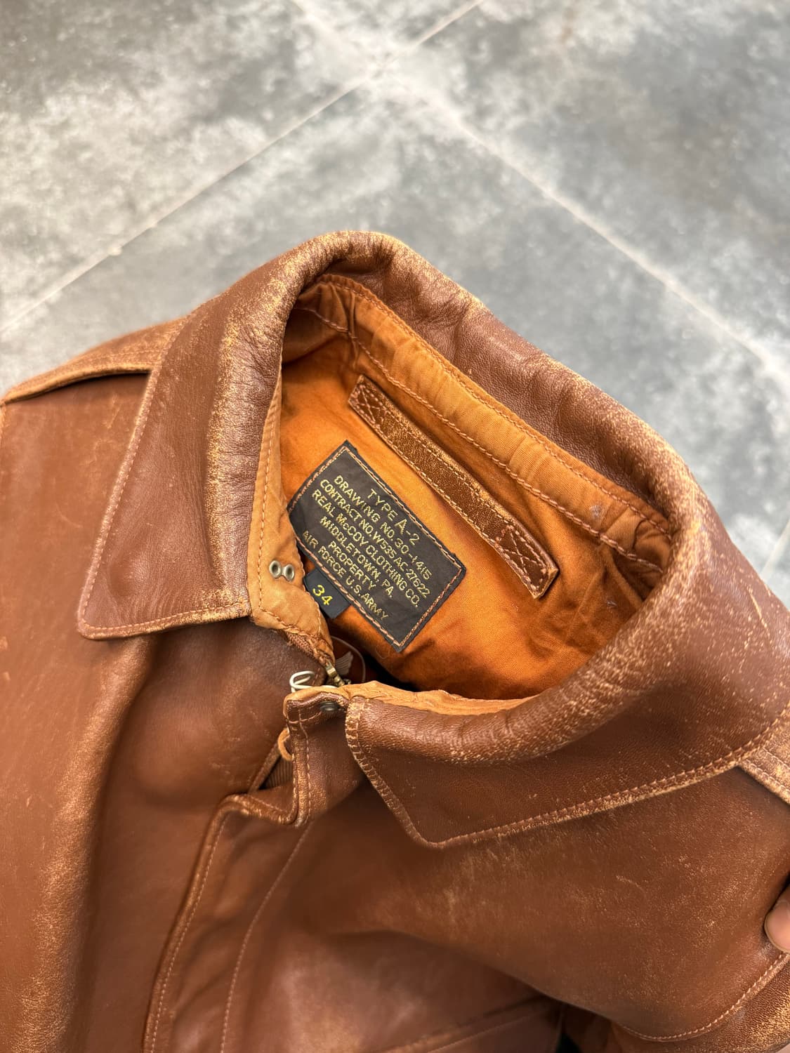 리얼맥코이 A-2 가죽자켓 34 상품이미지8