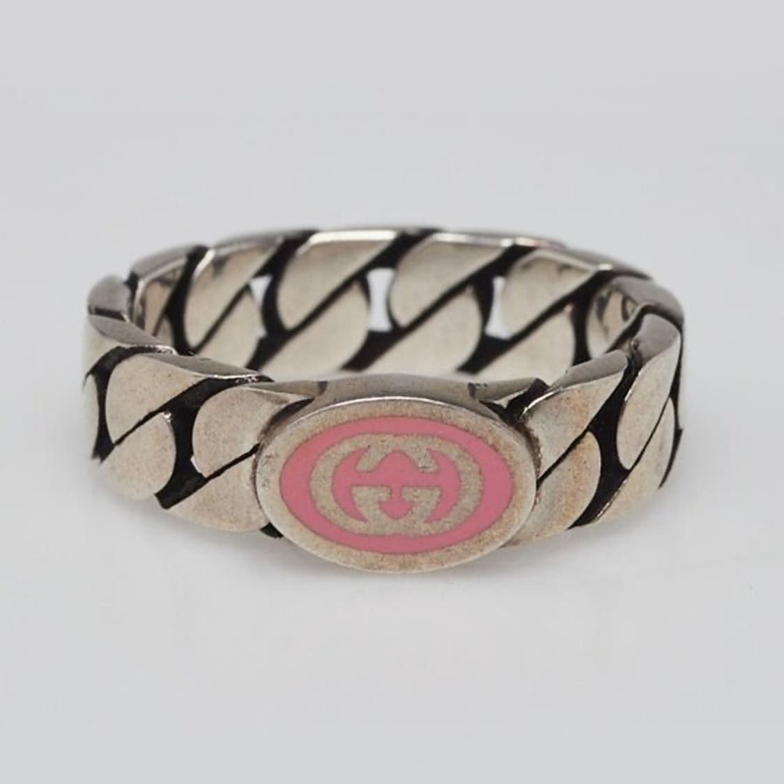 Gucci 인터로킹 에나멜 핑크 링 반지 상품이미지1