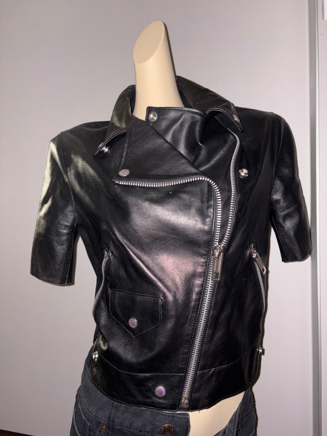 Leather highneck jacket 하이넥 가죽 라이더자켓 락시크 상품이미지4