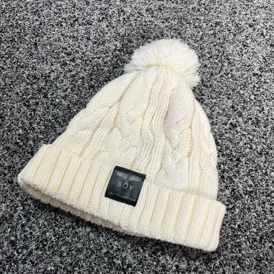 BOY 보이 방울 니트 비니 화이트 상품이미지2