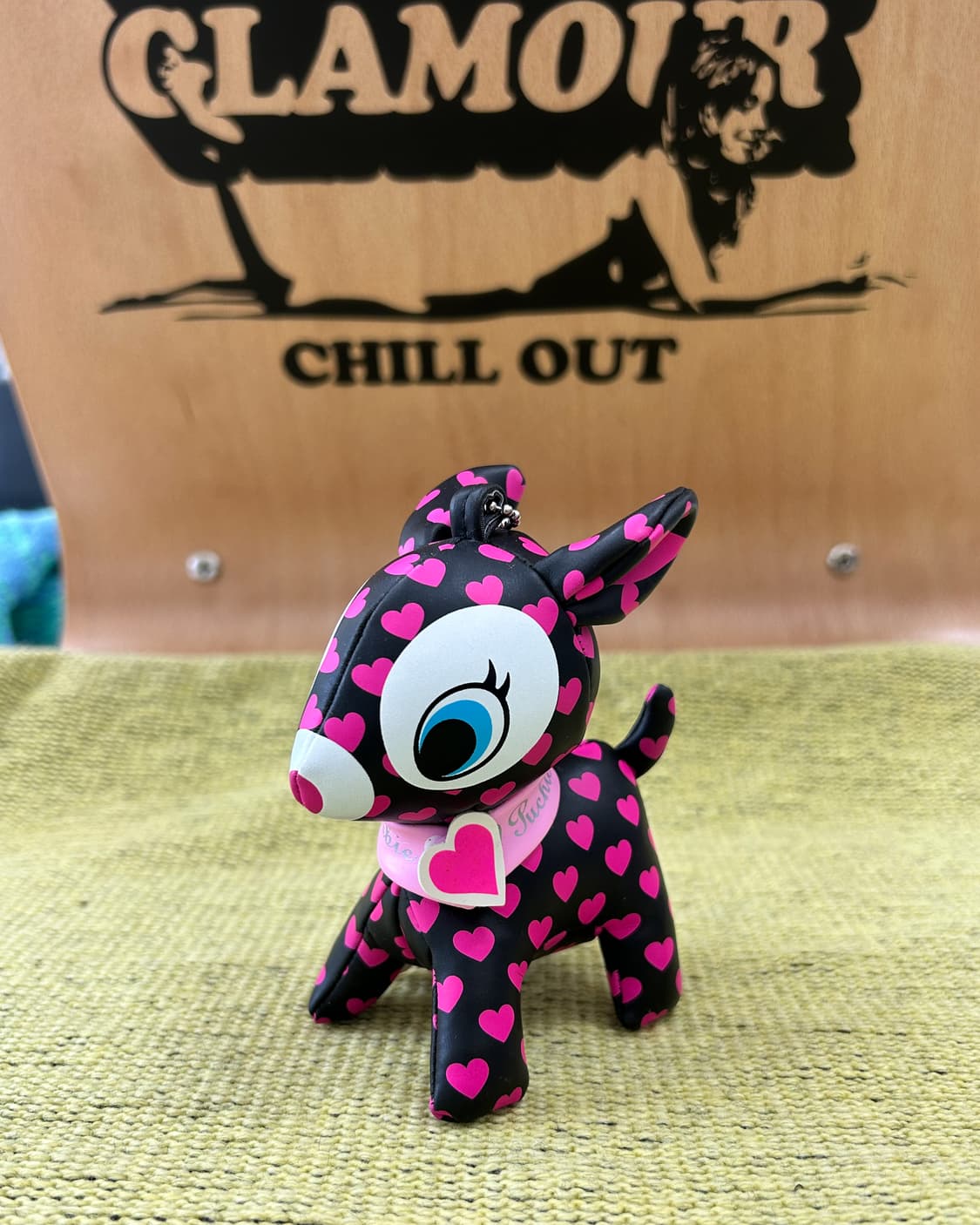 푸치 바비에 - 블랙 핑크 하트 / 일본 빈티지 인형 키체인 키링 상품이미지1