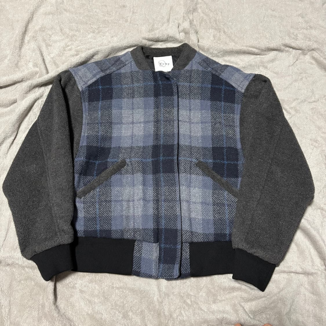 E hyphen world gallery 해리스트위드 체크 울 자켓 상품이미지1