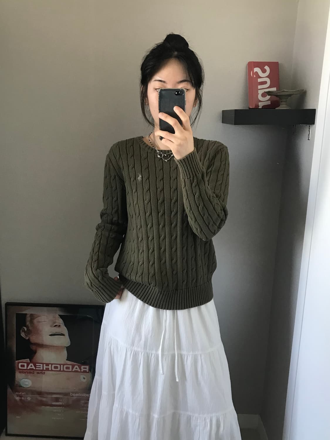 폴로 랄프로렌 포니 로고 카키 케이블 니트 상품이미지1