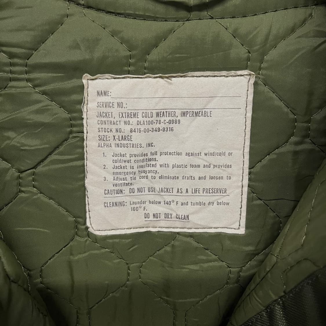 70s 알파 인더스트리 오리지널 미해군 임퍼머블 덱 자켓 N000 상품이미지5