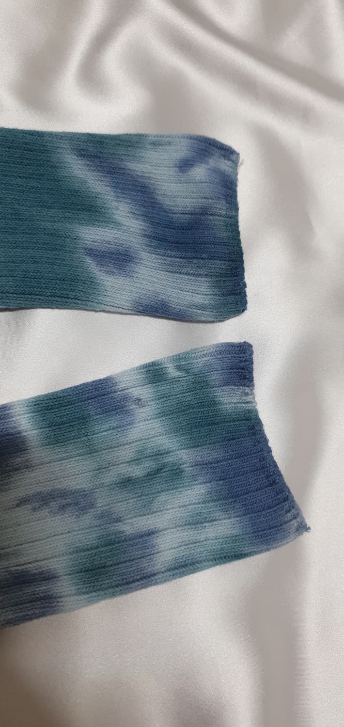 다크그린 아리즈 에리즈  물나염 타이 다이 롱 삭스 무릎양말 긴양말 상품이미지10