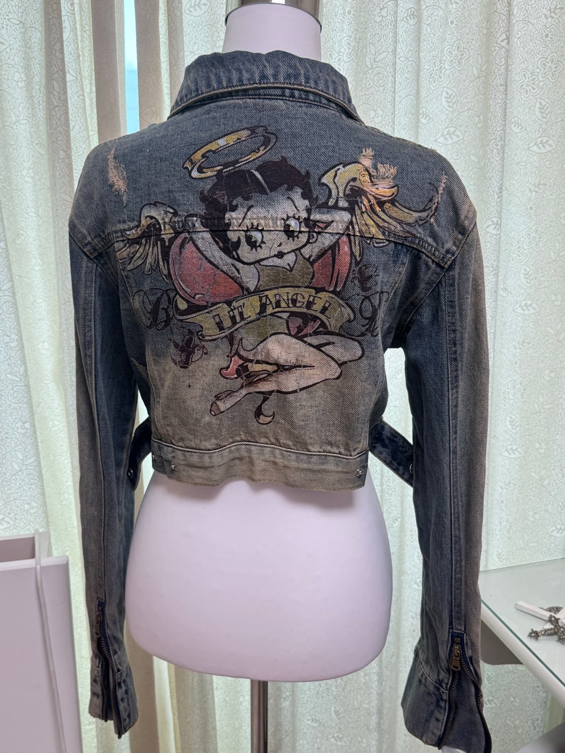 Betty boop crop denim jacket 상품이미지4