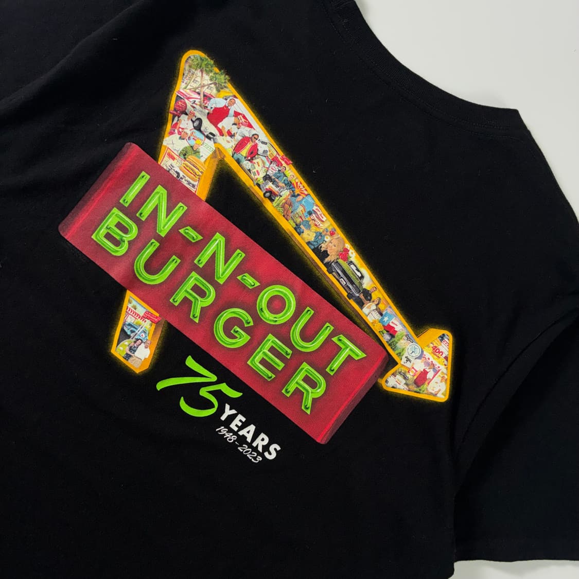 In n out burger  인앤아웃버거 75th 블랙 반팔 티셔츠   상품이미지5