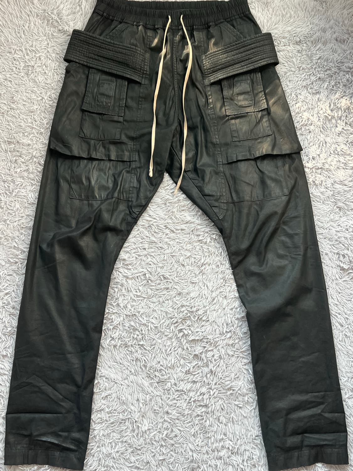 (S)릭오웬스 크리치 카고 태권도 팬츠 코팅 s사이즈 te소재 상품이미지1