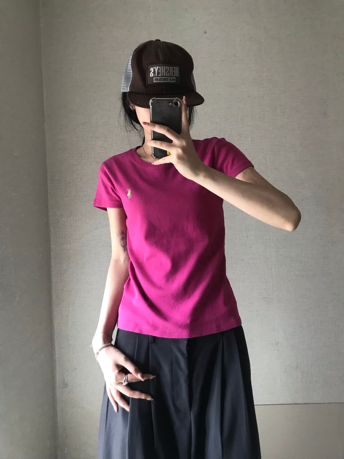 폴로 핑크 슬림핏 반팔티셔츠 상품이미지3