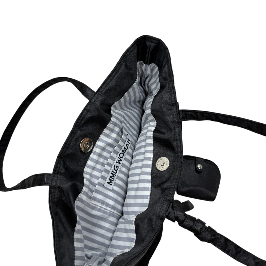 MMLG 우먼 사틴 숄더백 가방 블랙 상품이미지7